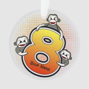 Sokkapen-aap Nummer 8 Ornament