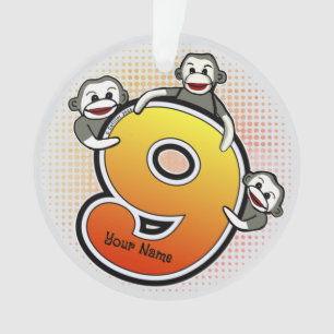 Sokkel Aap Nummer 9 Ornament