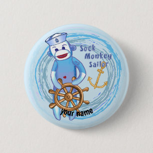 Sokkel Aap Zeiler Ronde Button 5,7 Cm