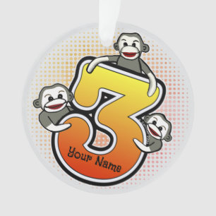 Sokken Aap Nummer 3 Ornament