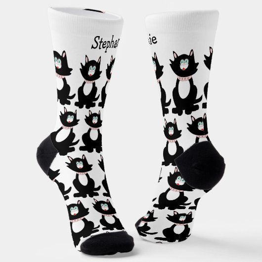 Sokken Black Cat Design (Gebogen)