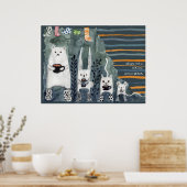 Sokken blauw Poster (Keuken)