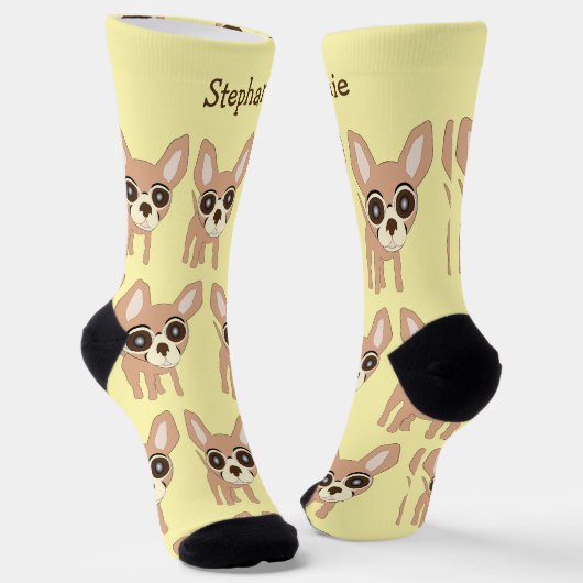 Sokken Chihuahua Dog Design (Gebogen)
