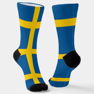 Sokken die de vlag van Zweden voeren