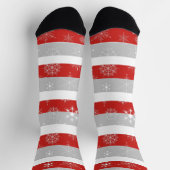 Sokken met rode witte en grijze strepen (Top)