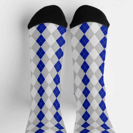 SOKKEN MIDNIGHT BLUE & GRAY Argyle Pattern (Top)