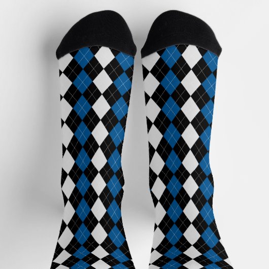 Sokken OCEAN BLUE & BLACK Argyle Pattern (Top)