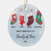 Sokken Ornament kerst als een gezin van vier (Links)