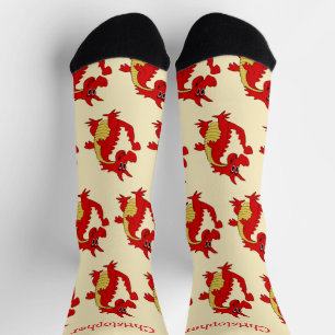 Sokken Rood Draak Design