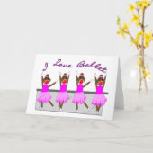 sokkenaap "I LOVE BALLET" Kaart (Gele Bloem)
