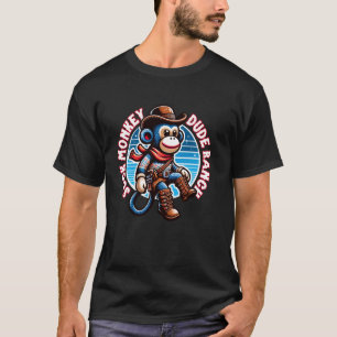 Sokkie Aap Man Ranch Grappige Western Sokkie Aap T-shirt