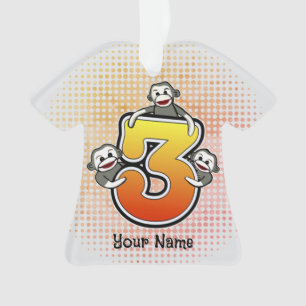 Sokkie Aap Nummer 3 Ornament