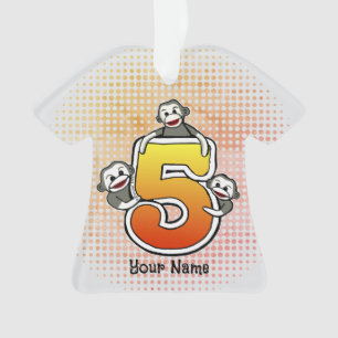 Sokkie aap Nummer 5 Ornament