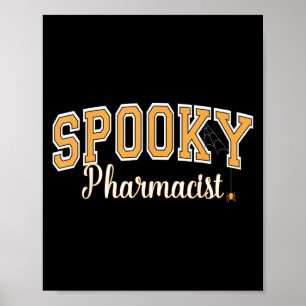Soky Apotheker Halloween Sder Varsity Oranje Lette Poster