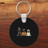 Soky Ghost Scottierrier Pumpkin Halloween Dog Love Sleutelhanger (Voorkant)