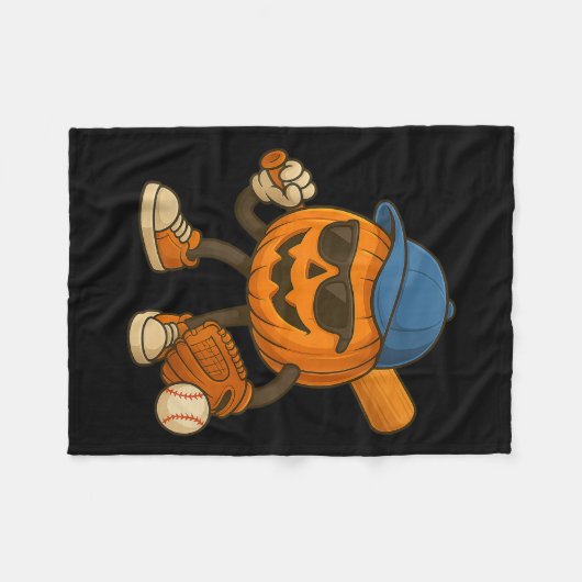 Soky Jack O Lantern Baseball Halloween Costumes Me Fleece Deken (Voorkant (Horizontaal))