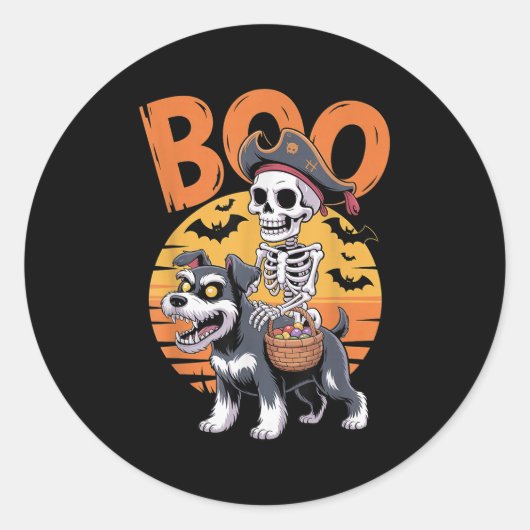 Soky Mini Schnauzer Costume Miniature Schnauzer Ha Ronde Sticker (Voorkant)