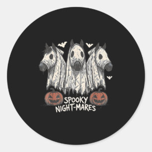 Soky Night-mares Halloween Horse Ghost Funny Soky Ronde Sticker