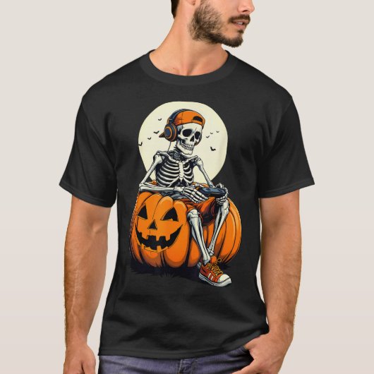 Soky Pumpkin & Skeleton Gamer Tee _ Boys & T-shirt (Voorkant)