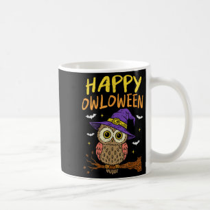Soky Uil Happy Owloween Witch Funny Halloween Bird Koffiemok