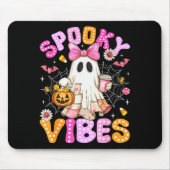 Soky Vibes Ghost Retro Groovy Halloween Women Girl Muismat (Voorkant)