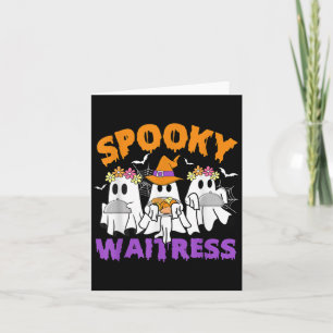 Soky Waitress Funny Ghost Halloween Kaart