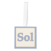 "Sol" Solfeggio Musical Baby Blocks Blue Kubus Ornament (Voorkant)