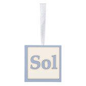 "Sol" Solfeggio Musical Baby Blocks Blue Kubus Ornament (Rechts)