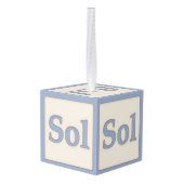 "Sol" Solfeggio Musical Baby Blocks Blue Kubus Ornament (Achter hoekig)