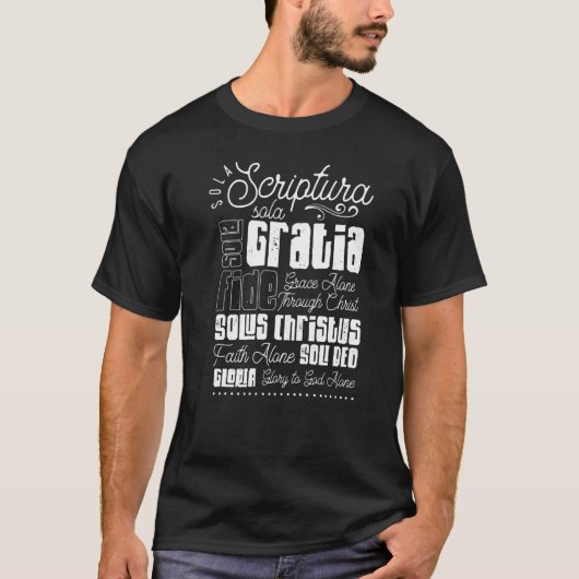 Sola Scriptura Protestantse Christelijke Hervormin T-shirt (Voorkant)