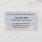 Solaire Solutions énergie Cartes de visite à deux (Dos)