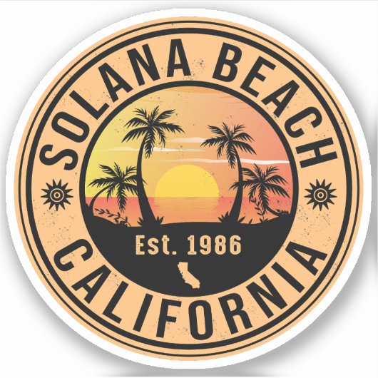 Solana Beach California  Souvenirs 60's Sticker (Voorkant)