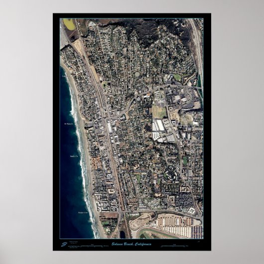 Solana Beach, Californie affiche satellite (Devant)