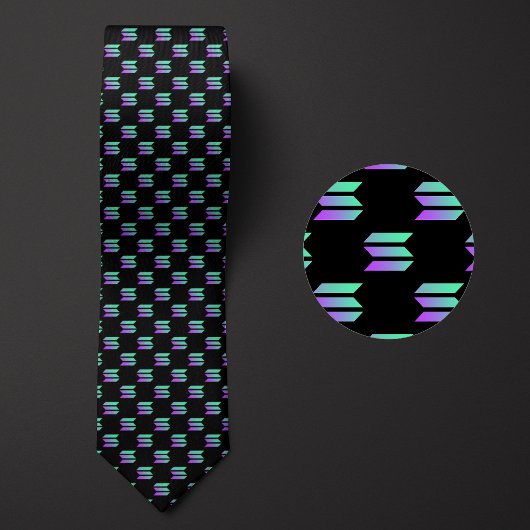 Solana Logo Cryptocurrency Pattern Stropdas