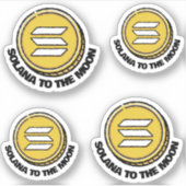 SOLANA TO MOON cadeau crypto petit autocollant (Devant)