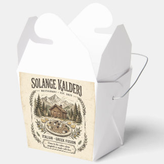 Solange Kalderi Restaurant Voorlogo & Achtermenu Bedankdoosjes