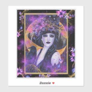 Solania Halloween Heks met Raven Door Renee L Sticker