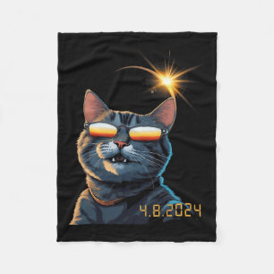 Solar 2024 Eclipse Cat Dragen Eclipse Bril 1 Fleece Deken