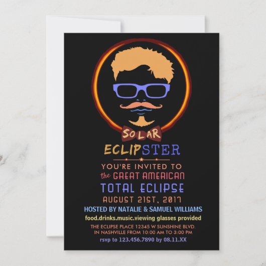 Solar Eclipse 2017 Viewing Party Funny Hipster Kaart (Voorkant)