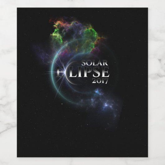 Solar Eclipse 2017 Wijn Etiket (Enkel label)