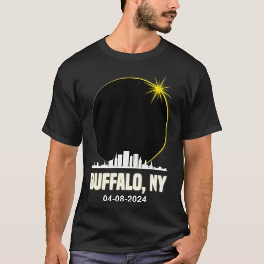 Solar Eclipse 2024 Buffalo Skyline Totaal Solar EC T-shirt (Voorkant)