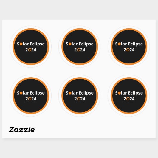 Solar Eclipse 2024 Classic Ronde Sticker (Vel)