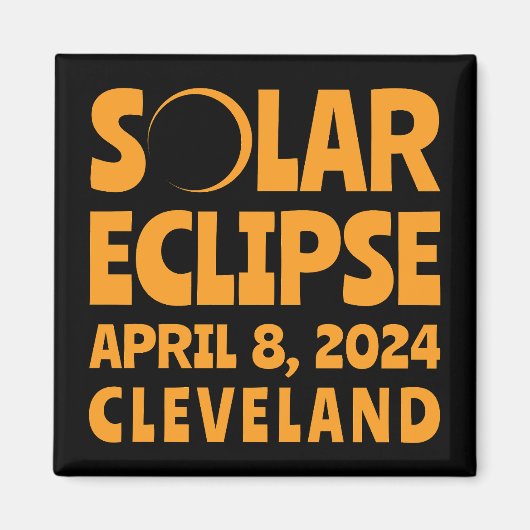 Solar Eclipse 2024 Cleveland Ohio Magneet (Voorkant)