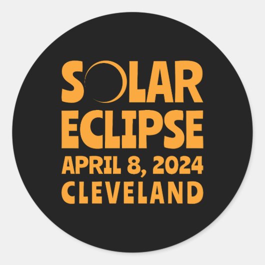 Solar Eclipse 2024 Cleveland Ohio Ronde Sticker (Voorkant)