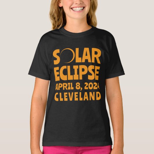 Solar Eclipse 2024 Cleveland Ohio T-shirt (Voorkant)