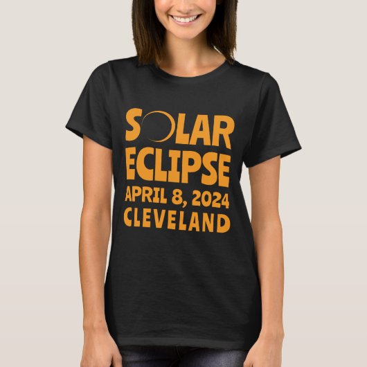Solar Eclipse 2024 Cleveland Ohio T-shirt (Voorkant)