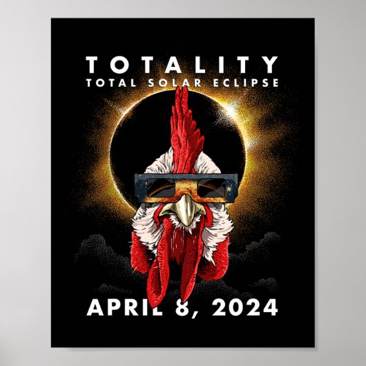 Solar Eclipse 2024 Kip Haan Poster (Voorkant)