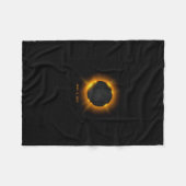 Solar Eclipse 2024 Lange Mouw Fleece Deken (Voorkant (Horizontaal))