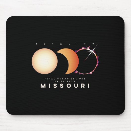 Solar Eclipse 2024 Missouri Totaal Eclipse Astrono Muismat (Voorkant)