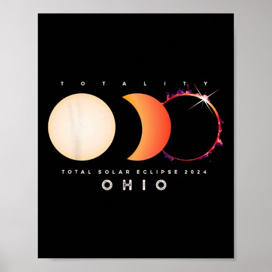 Solar Eclipse 2024 Ohio Total Eclipse America Grap Poster (Voorkant)